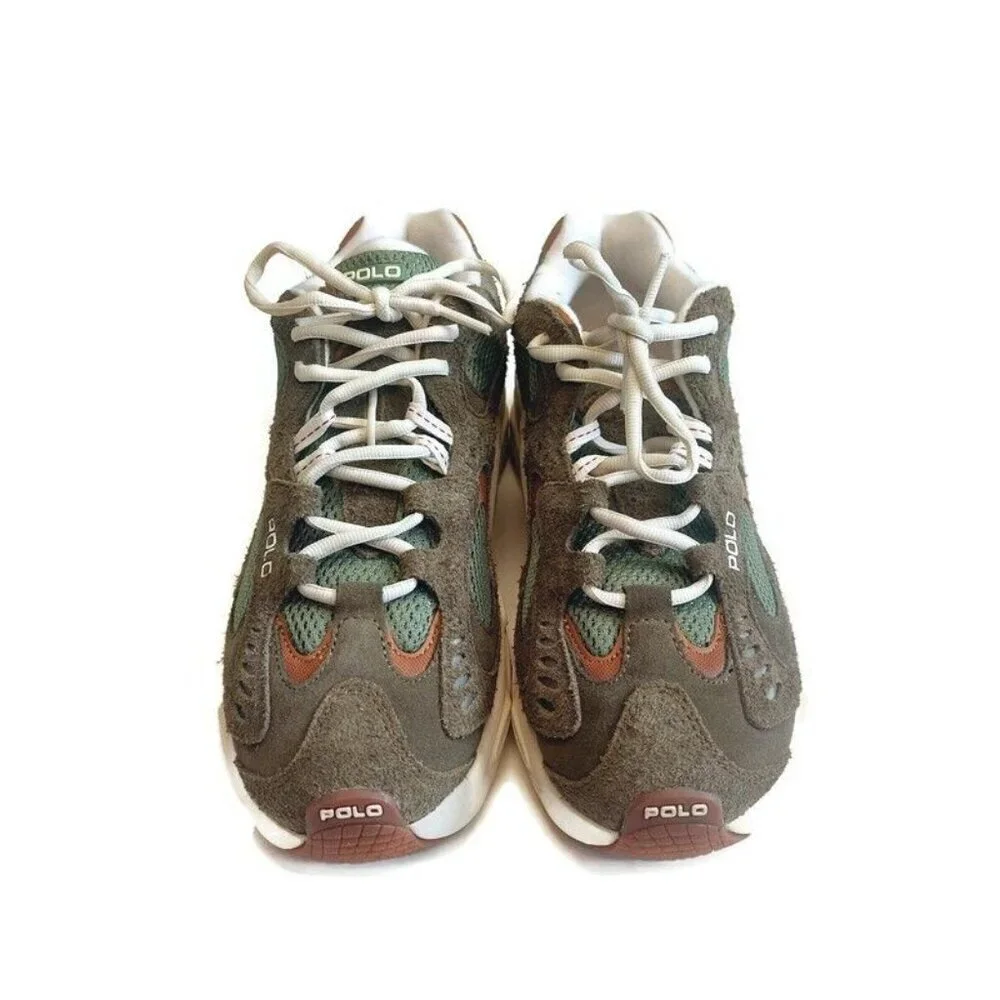 Polo Ralph Lauren Modern Trainer 100 Sneakers Mens Size 7.5 Shoes Green White - Picture 5 of 8